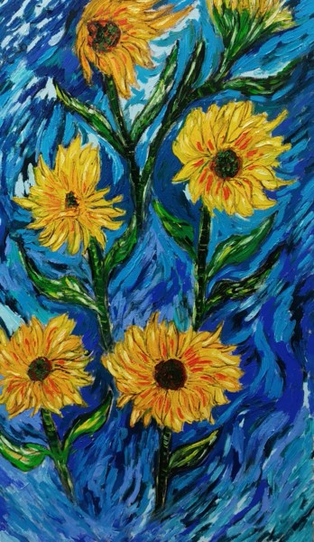 绘画 标题为“The sunflowers” 由João Miranda, 原创艺术品, 油