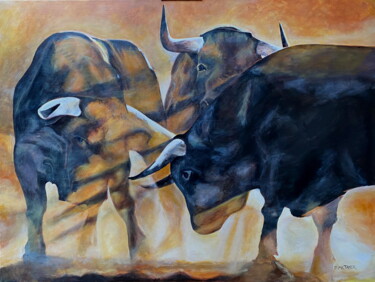 Peinture intitulée "Rois de l'arène" par Philippe Metayer, Œuvre d'art originale, Acrylique