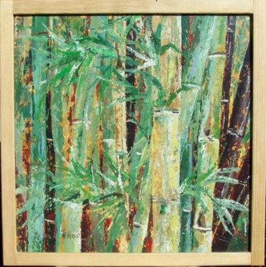 Peinture intitulée "bambou" par Anne-Frédérique Ferret, Œuvre d'art originale, Huile
