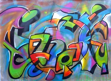 Peinture intitulée "Rock" par Saname, Œuvre d'art originale, Bombe aérosol