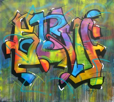 Peinture intitulée "" Beau n°1 "" par Saname, Œuvre d'art originale, Bombe aérosol