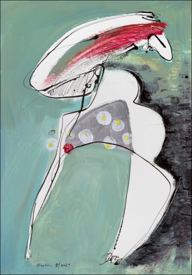 Living in green Painting titled "Living in green" by Jiri Havlik, Original Artwork, Acrylic