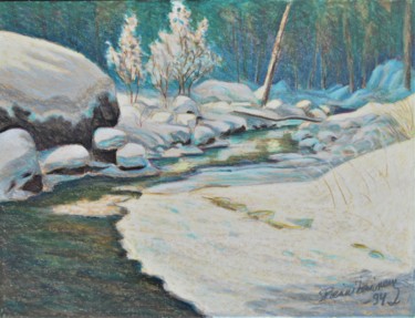 Drawing titled "Myllyjoki4" by Ari Reinikainen, Original Artwork, Pastel