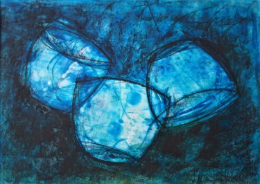 Painting titled "Mybluetwo" by Thia Path, Original Artwork, Acrylic