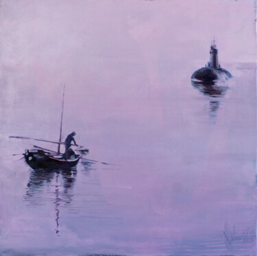 Painting titled "An unexpected meeti…" by Igor Shulman, Original Artwork, Oil