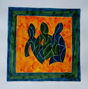Malerei mit dem Titel "Ohne Titel 30 (Trin…" von Ulli Heupel, Original-Kunstwerk, Aquarell
