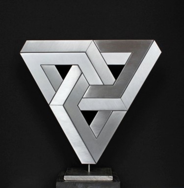 Sculpture intitulée "trequada offen-Reli…" par Nikolaus Weiler, Œuvre d'art originale, Métaux Monté sur Autre panneau rigide