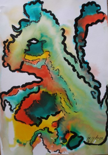「TU ME TOURNES LE DOS」というタイトルの絵画 Michele Glaizeによって, オリジナルのアートワーク, インク