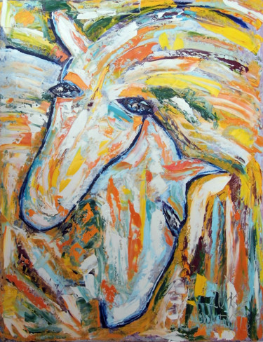 Painting titled "Пара" by Andrei Sakhapov, Original Artwork, Oil Mounted on Wood Stretcher frame