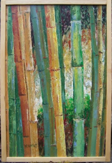 Peinture intitulée "bambou   5" par Anne-Frédérique Ferret, Œuvre d'art originale, Huile