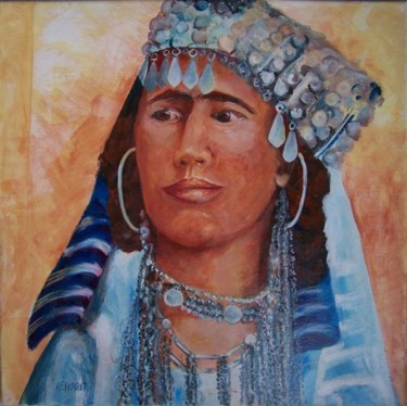 Peinture intitulée "au delà du désert,…" par Anne-Frédérique Ferret, Œuvre d'art originale, Huile