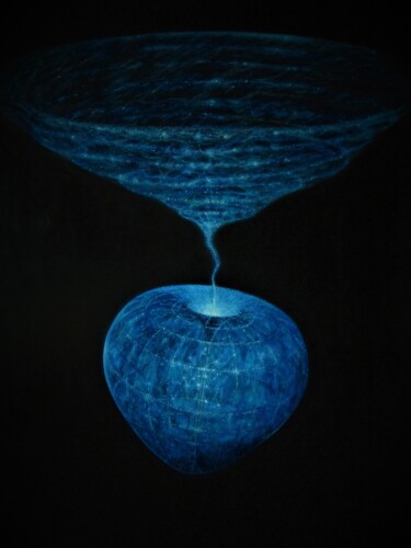 Painting titled "Multiverses in love" by Frédéric Letrun, Original Artwork, Oil Mounted on Wood Stretcher frame
