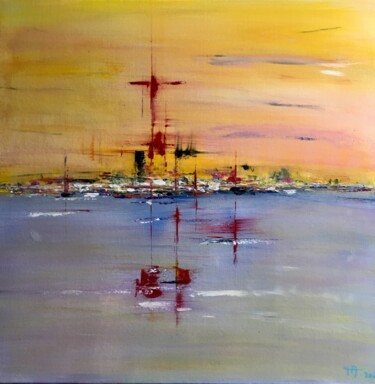 Schilderij getiteld "Le grand Pavois" door Françoise Augustine, Origineel Kunstwerk, Acryl