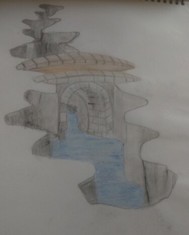 Drawing titled "Water coming from a…" by Krishna Art Gallery, Original Artwork, Watercolor