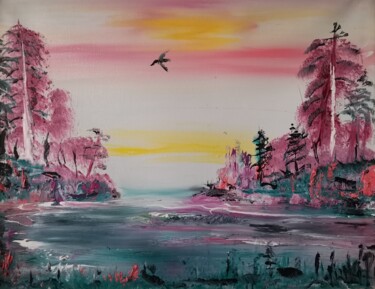 Peinture intitulée "Envol automnal" par Pascal Jung, Œuvre d'art originale, Huile