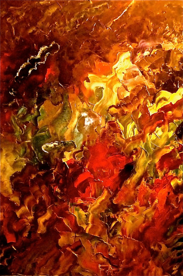 feu follet Peinture intitulée "feu follet" par Florence Albert, Œuvre d'art originale, Huile