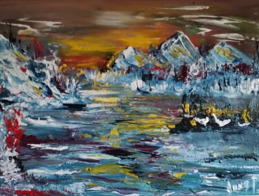 Peinture intitulée "La vallée enchantée" par Pascal Jung, Œuvre d'art originale, Huile