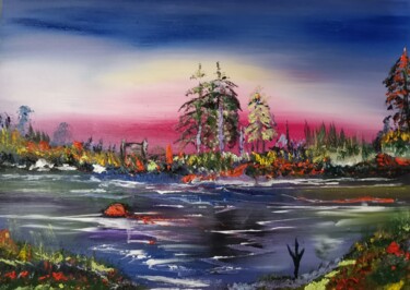 Peinture intitulée "Mystic land" par Pascal Jung, Œuvre d'art originale, Huile