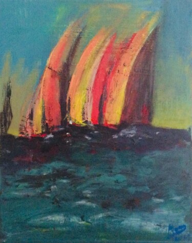 绘画 标题为“SOLEIL LEVANT” 由Madeleine Mayen-Leize (art-mam.com), 原创艺术品, 丙烯