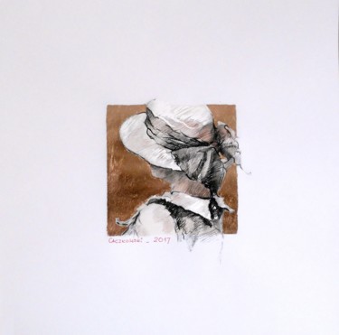 Drawing titled "Portrait II" by Leszek Gaczkowski, Original Artwork, Charcoal