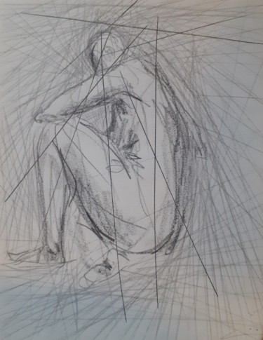 Disegno intitolato "Al di là dell'anato…" da Valeria Luccioni, Opera d'arte originale, Grafite