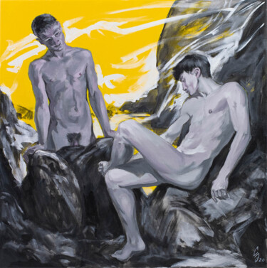 Painting titled "Among the Rocks of…" by Sergey Sovkov, Original Artwork, Acrylic