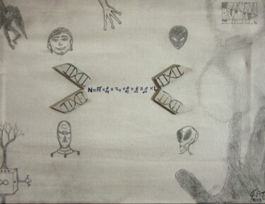 The principle of an enigma 图画 标题为“The principle of an…” 由Gian Roberto Tognetti, 原创艺术品, 石墨