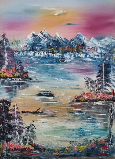 제목이 "Lakeside"인 미술작품 Pascal Jung로, 원작, 기름