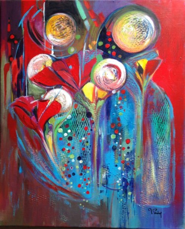 Malerei mit dem Titel "Lacher de ballons" von Michèle Padoy, Original-Kunstwerk, Acryl