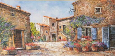 Village Groznjan, acrylic print painting on canvas 绘画 标题为“Village Groznjan, a…” 由Filip Petrovic, 原创艺术品, 丙烯