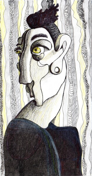 图画 标题为“Yellow eyes” 由Anna Reshetnikova, 原创艺术品, 铅笔