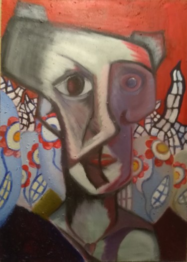 Peinture intitulée "Alors que je traina…" par François Devreux, Œuvre d'art originale, Huile Monté sur Châssis en bois