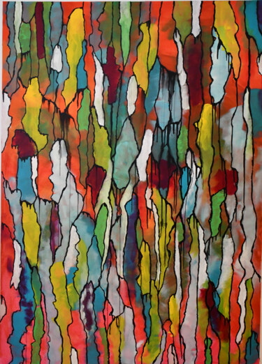 Painting titled "Behind the Curtain 2" by Burkhard Baier, Original Artwork, Acrylic