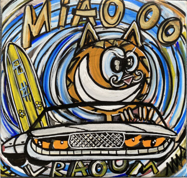 Painting titled "Cool et vraoom II" by Seb Paul Michel, Original Artwork, Acrylic Mounted on Wood Stretcher frame