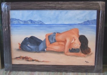 Painting titled "Lovers on the beach" by Ankie, Original Artwork