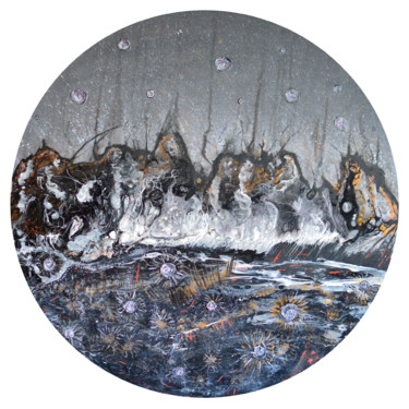 Starry night Schilderij getiteld "Starry night" door Viktorija Rutskaja, Origineel Kunstwerk, Acryl