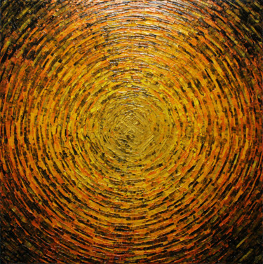 Éclat de couleur jaune orange. Painting titled "Éclat de couleur ja…" by Jonathan Pradillon, Original Artwork, Acrylic Mounted on Wood Stretcher frame