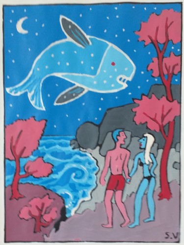 Peinture intitulée "L amour fou" par Serge Voulouzan, Œuvre d'art originale, Acrylique