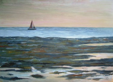 Peinture intitulée "marée basse" par Frederique Reffet, Œuvre d'art originale, Acrylique