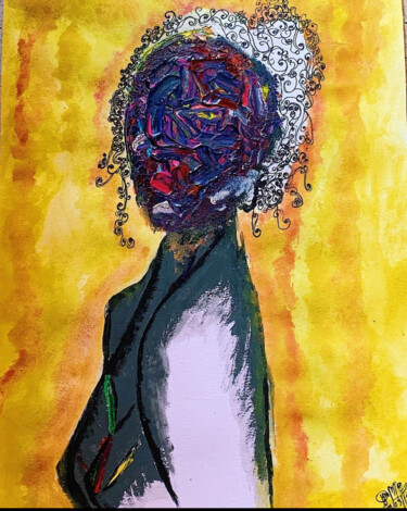 Schilderij getiteld "Happy?" door Rym Murtada, Origineel Kunstwerk, Acryl