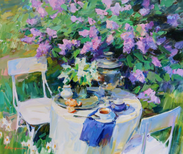 In the spring garden Painting titled "In the spring garden" by Aleksander Kryushyn, Original Artwork, Oil