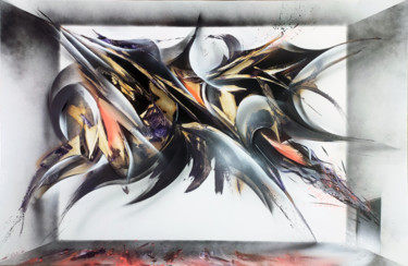 Origines - Aérosols - Airgone Malerei mit dem Titel "Origines - Aérosols…" von Airgone, Original-Kunstwerk, Sprühfarbe Auf Keilrahmen aus Holz montiert