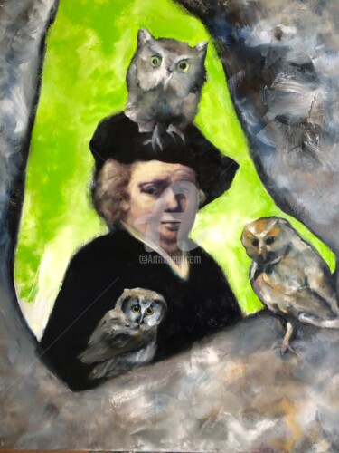 Malerei mit dem Titel "Rembrandt" von Izla, Original-Kunstwerk, Öl
