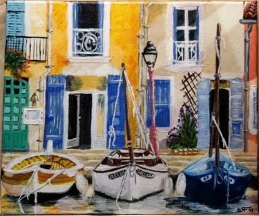 绘画 标题为“Petit Port Provençal” 由Fabien Roger (RFabien), 原创艺术品, 丙烯