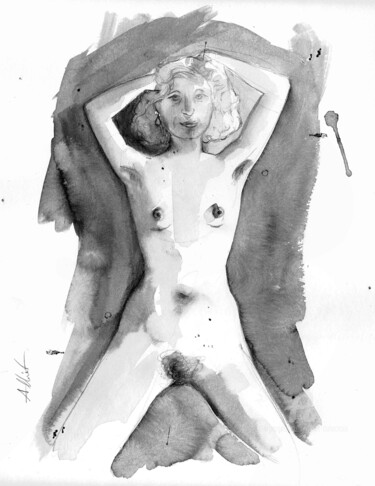 DI 02 Drawing titled "DI 02" by Alliet-Delacroix, Original Artwork, Ink Mounted on Cardboard