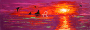 Painting titled "SUNSET III" by Svetlana Samovarova (SA.LANA), Original Artwork, Oil