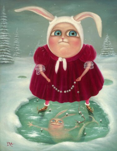 Winter Mermaid. Print on canvas 50 cm.