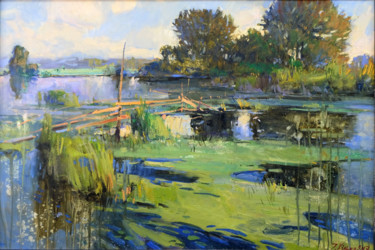 Pittura intitolato "большая вода" da Igor Khilko, Opera d'arte originale, Olio