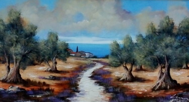 绘画 标题为“Village in Croatia,…” 由Filip Petrovic, 原创艺术品, 丙烯