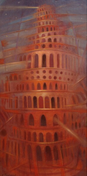 绘画 标题为“Une Tour de Babel” 由Xavier Froissart, 原创艺术品, 油